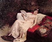 Raimundo Madrazo Reclining Lady oil painting artist